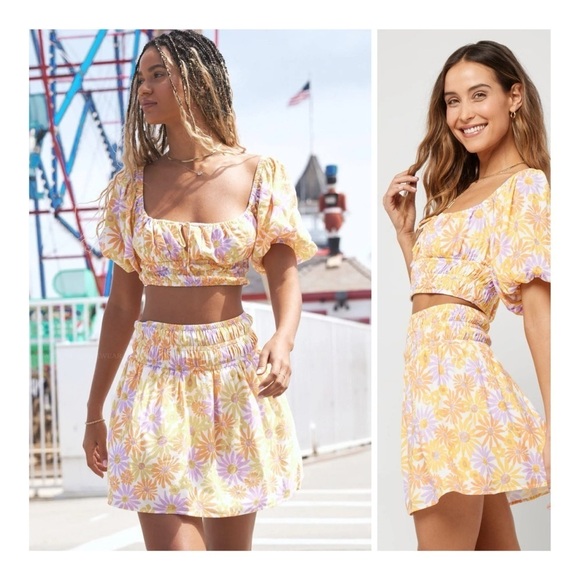 L*Space | Flirty Cottagecore Feminine Girly Oopsie Daisy Printed Jax Skirt - Picture 3 of 13